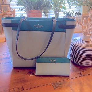 frosted spearmint Staci tote and wallet.